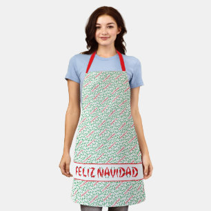 Feliz Navidad Red Chile Pepper Apron