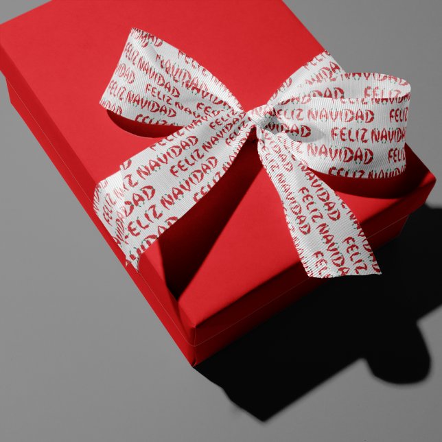 Feliz Navidad Red Chile Pepper Grosgrain Ribbon (Creator Uploaded)