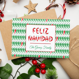 Feliz Navidad Red Chile Pepper Holiday Postcard