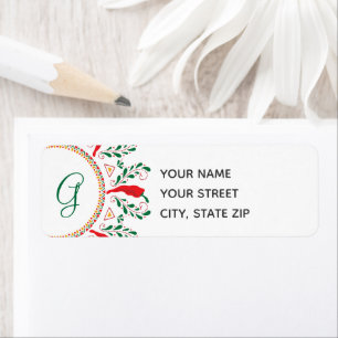 Feliz Navidad Red Chile Pepper Return Address Label