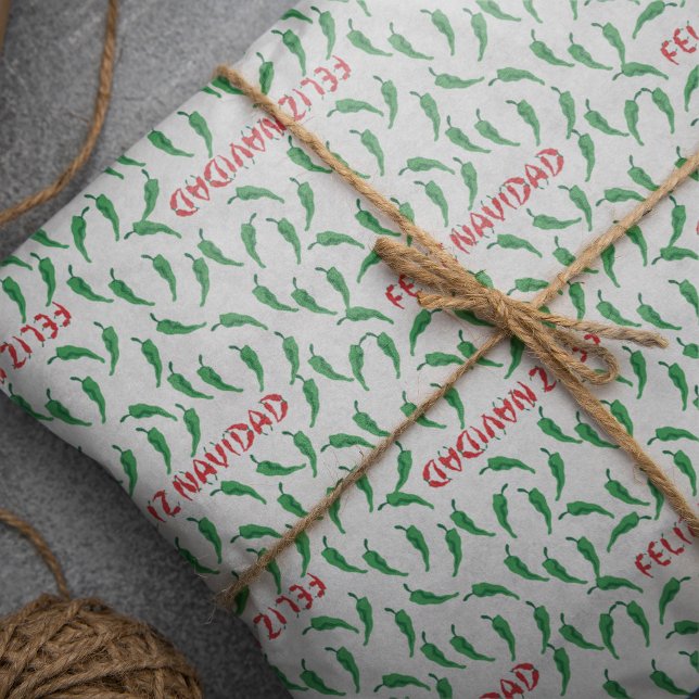 Feliz Navidad Red Chile Pepper Tissue Paper (Creator Uploaded)