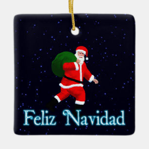 Feliz Navidad - Santa Claus Ceramic Tree Decoration