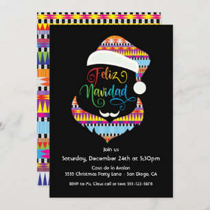 Feliz Navidad Santa Claus Christmas Party Invitation