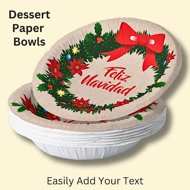 Feliz Navidad Set Merry Christmas Wreath Bow,  Paper Plate (Creator Uploaded)