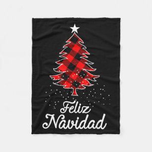 Feliz Navidad Shirts Family - Christmas Trees Buff Fleece Blanket