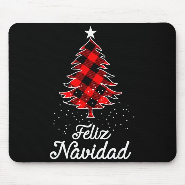 Feliz Navidad Shirts Family - Christmas Trees Buff Mouse Pad (Front)