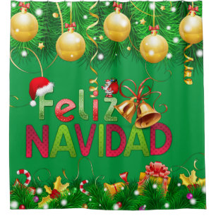 Feliz Navidad Shower Curtain