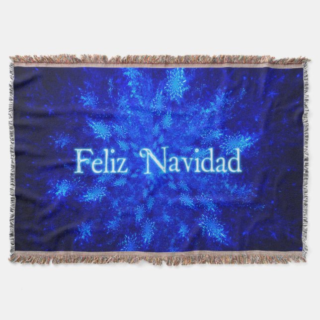 Feliz Navidad - Snowburst Throw Blanket (Front)