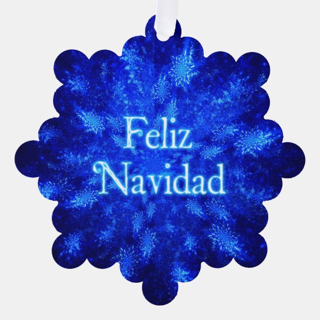 Feliz Navidad - Snowburst  Tree Decoration Card (Front)