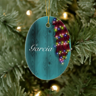 Feliz Navidad Southwest Ceramic Ornament