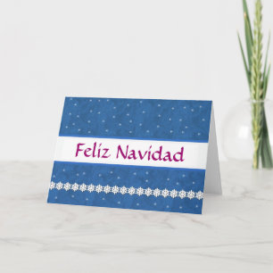 Feliz Navidad - Spanish Christmas BLUE Holiday Card