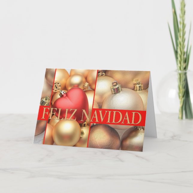 Feliz Navidad Spanish Christmas Card (Front)