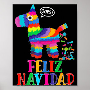 Feliz Navidad Spanish Christmas Funny Mexican Nata Poster