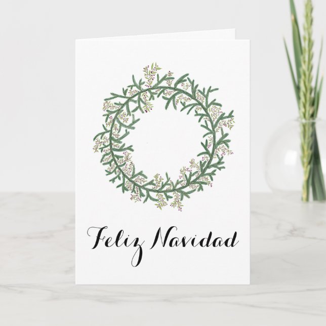 Feliz Navidad, Spanish Christmas Holiday Card (Front)