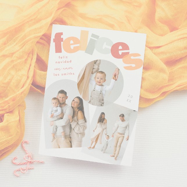  Feliz Navidad Spanish Christmas Photo Collage Holiday Card (Creator Uploaded)