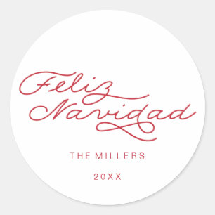 Feliz Navidad, Spanish Christmas Sticker