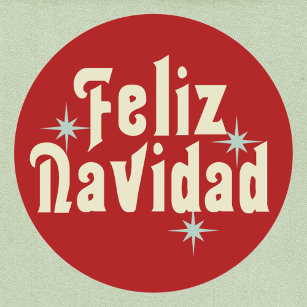 Feliz Navidad Spanish Classic Round Sticker
