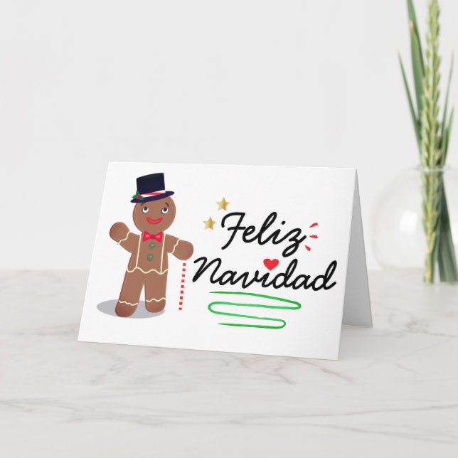 "Feliz Navidad" Spanish Merry Christmas Holiday Card (Front)