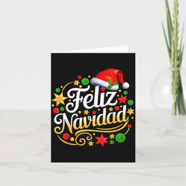 Feliz Navidad Spanish Mexican Christmas Xmas Holid Card (Front)