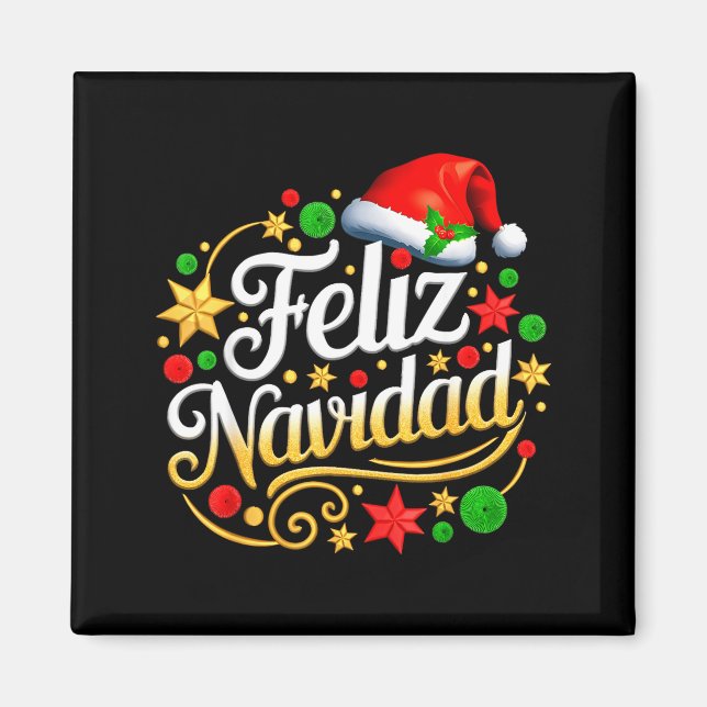 Feliz Navidad Spanish Mexican Christmas Xmas Holid Magnet (Front)
