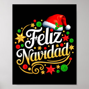 Feliz Navidad Spanish Mexican Christmas Xmas Holid Poster