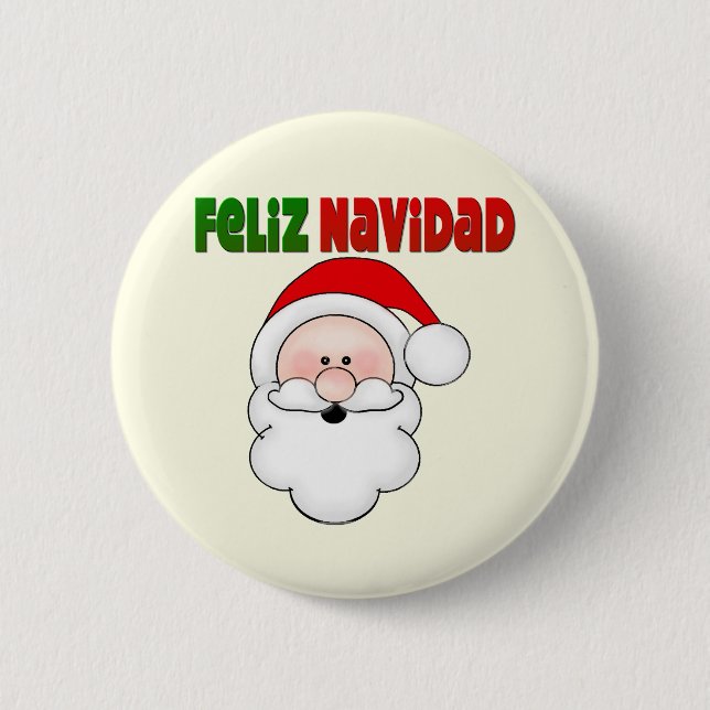 Feliz Navidad Spanish Santa 6 Cm Round Badge (Front)