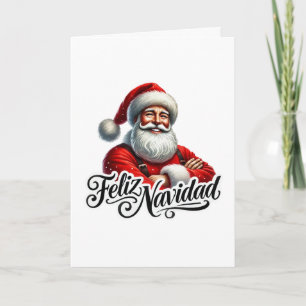 Feliz Navidad Spanish Santa Holiday Card