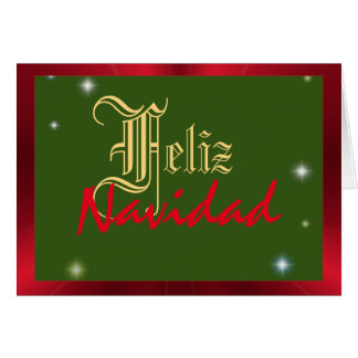 Feliz Navidad starry red and green Christmas