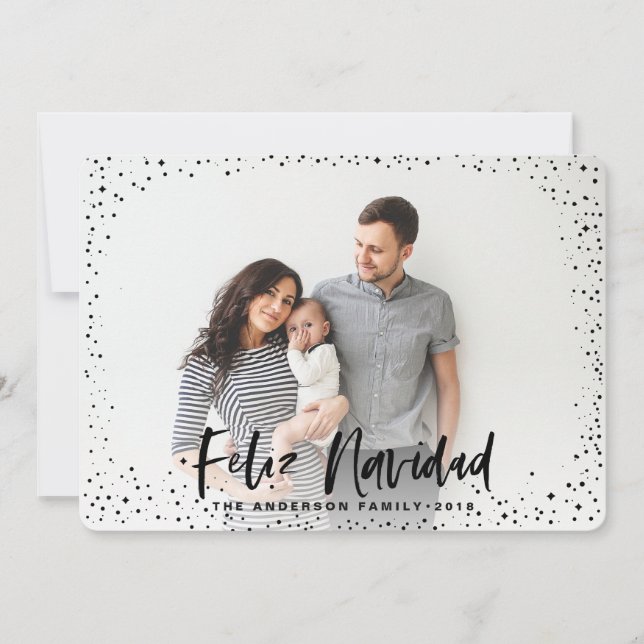 Feliz navidad stars photo holiday card (Front)