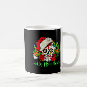Feliz Navidad Sugar Skull Mexican Christmas Coffee Mug