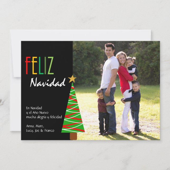 Feliz Navidad Vistoso - Spanish Christmas Photo Holiday Card (Front)