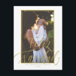 Feliz Navidad White Photo Christmas Postcard<br><div class="desc">Christmas holiday postcards featuring your family photo. Customise the front of this gold "feliz navidad" design with your family name and the year. Add your return address to the back. A budget-friendly Christmas card your friends and family will cherish.</div>