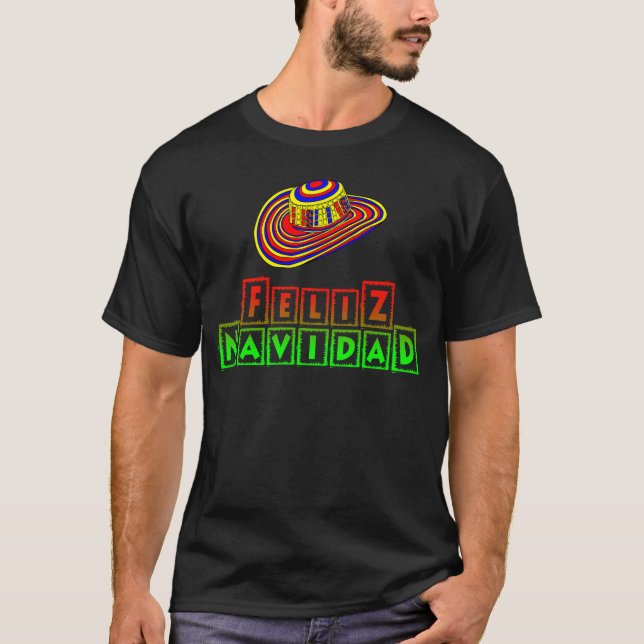 Feliz Navidad with Sombrero Christmas Shirt (Front)