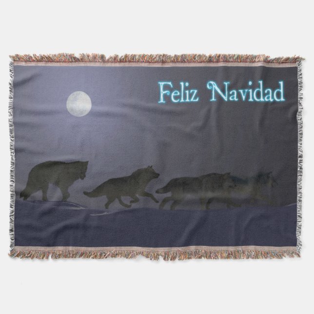 Feliz Navidad - Wolfpack Throw Blanket (Front)