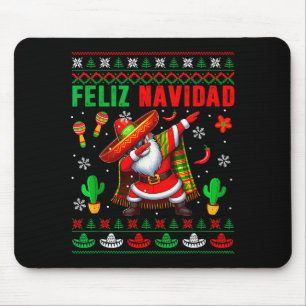Feliz Navidad Xmas Sweater Santa Sombrero Dabbing Mouse Pad