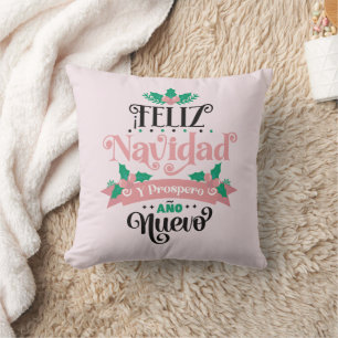 Feliz navidad y prospero ano nuevo christmas cushion