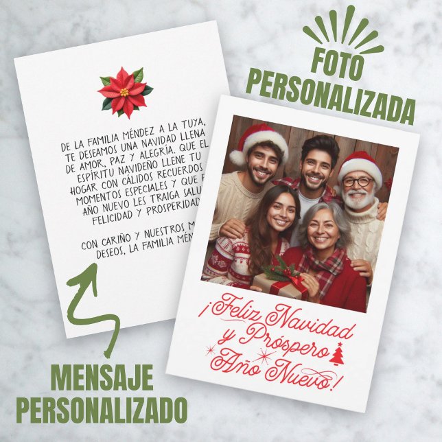 Feliz Navidad y Próspero Año Nuevo con Foto Invitation (Feliz Navidad y Próspero Año Nuevo con Foto Invitation)