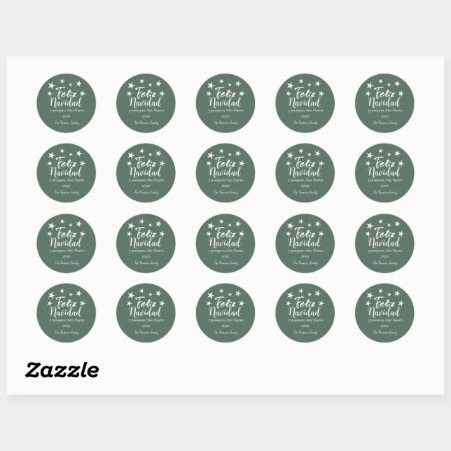 Feliz Navidad  y próspero Año Nuevo Holiday       Classic Round Sticker (Sheet)