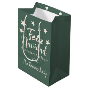 Feliz Navidad y próspero Año Nuevo Holiday Medium Gift Bag