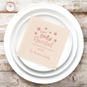 Feliz Navidad y próspero Año Nuevo Holiday Party Foil Napkins