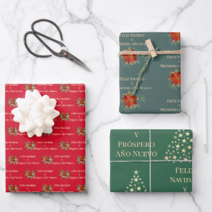  Feliz Navidad y Prospero Año Nuevo    Wrapping Paper Sheet