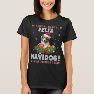 Feliz Navidog Aussie Dog Ugly Sweater Christmas Sa