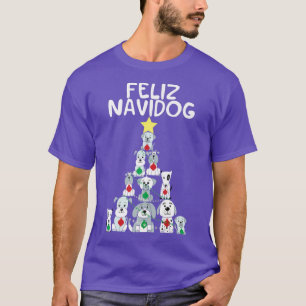 Feliz Navidog Christmas Dog Funny Cute Xmas Tree T-Shirt