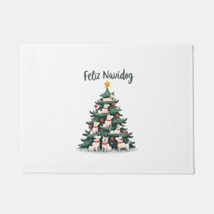 Feliz Navidog Christmas Dog T-Shirt, Funny Cute Xm Doormat