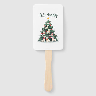 Feliz Navidog Christmas Dog T-Shirt, Funny Cute Xm Hand Fan