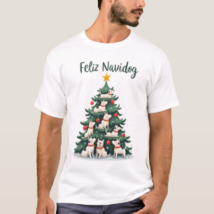 Feliz Navidog Christmas Dog T-Shirt, Funny Cute Xm T-Shirt