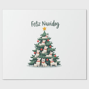 Feliz Navidog Christmas Dog T-Shirt, Funny Cute Xm Wrapping Paper