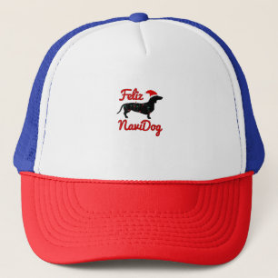 Feliz Navidog Dachshund Christmas Trucker Hat