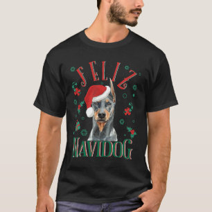 Feliz Navidog Doberman Pinscher Dog Wearing Christ T-Shirt