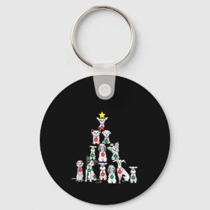Feliz Navidog Funny Christmas Dog Cute Xmas Tree D Key Ring